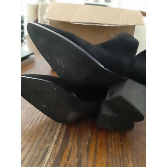 Size 9 Mata Breakaway Black Booties Ankle Boots Pointed Toe Shoes - Picture 7 of 8